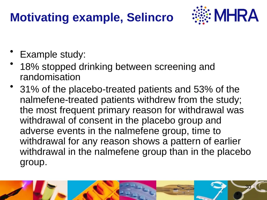 Estimands at ICH . Rob Hemmings, Statistics and PK - slide 30 of 34