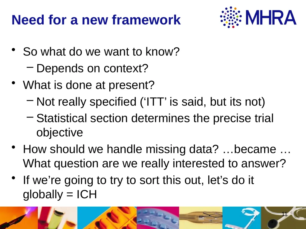Estimands at ICH . Rob Hemmings, Statistics and PK - slide 11 of 34