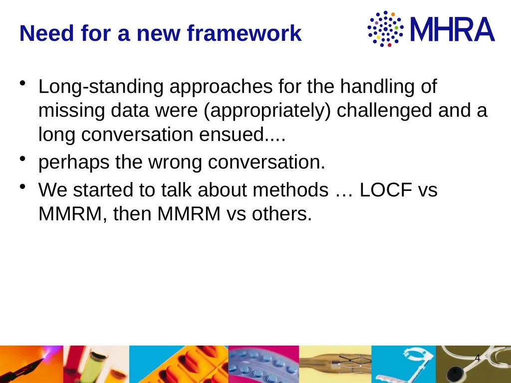 Estimands at ICH . Rob Hemmings, Statistics and PK - slide 4 of 34