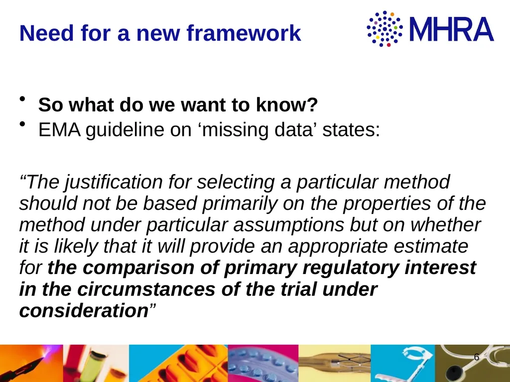 Estimands at ICH . Rob Hemmings, Statistics and PK - slide 6 of 34