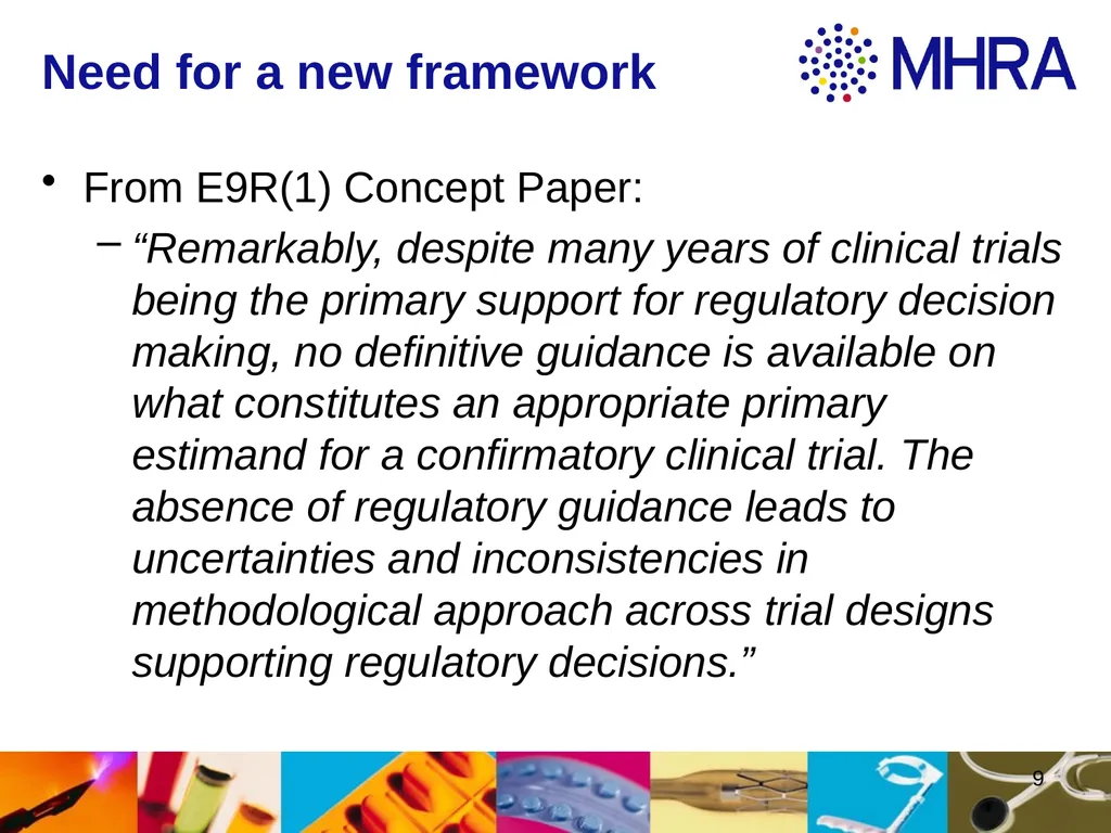 Estimands at ICH . Rob Hemmings, Statistics and PK - slide 9 of 34