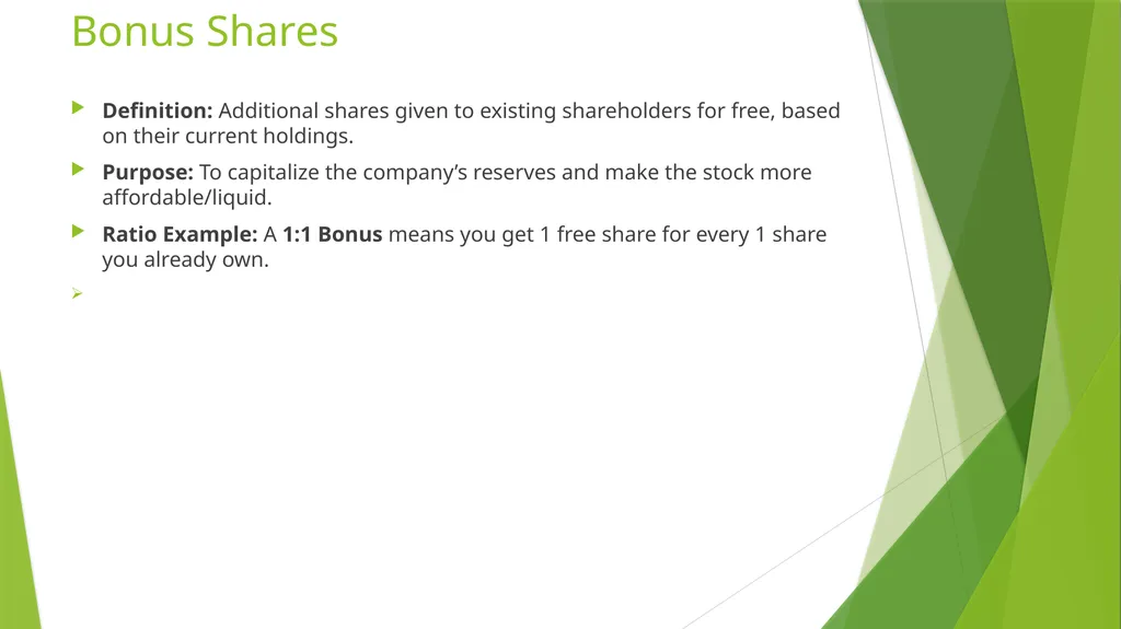 Share, face value market value equity share - slide 7 of 9