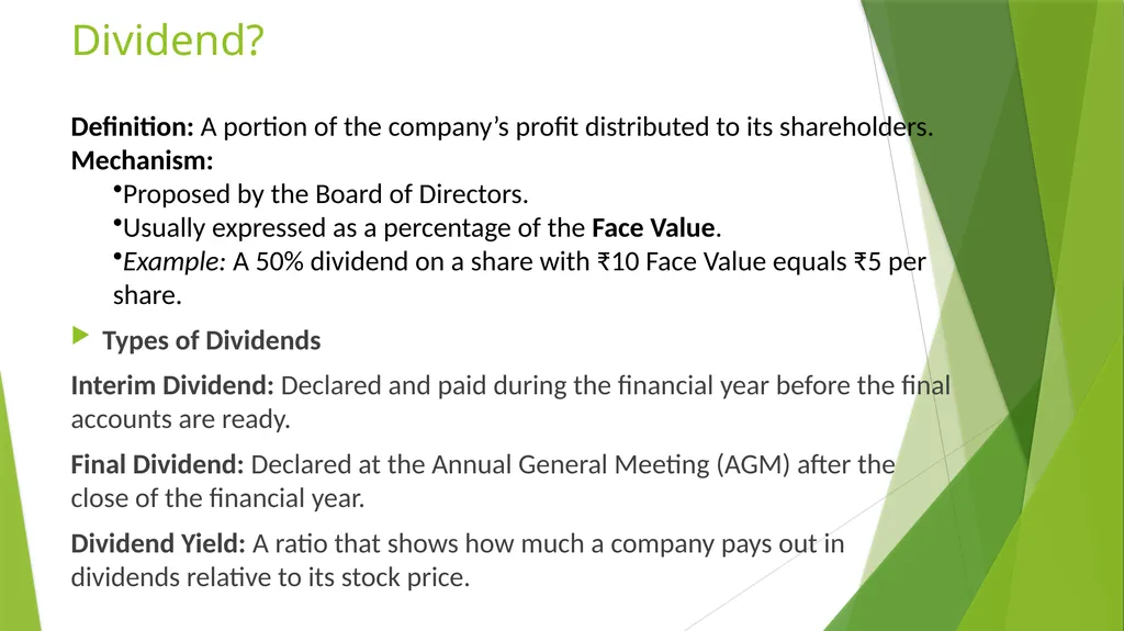 Share, face value market value equity share - slide 6 of 9