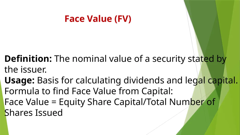 Share, face value market value equity share - slide 3 of 9