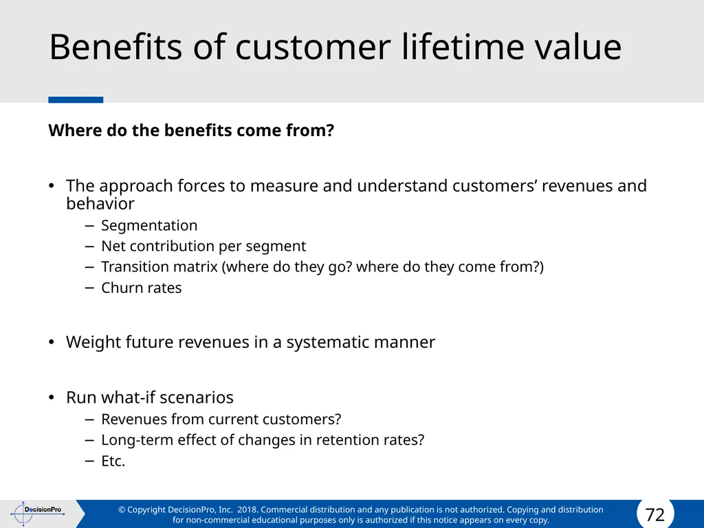 Value for Customers & Valuing Customers Measuring - slide 72 of 73