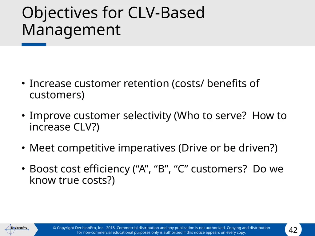 Value for Customers & Valuing Customers Measuring - slide 42 of 73
