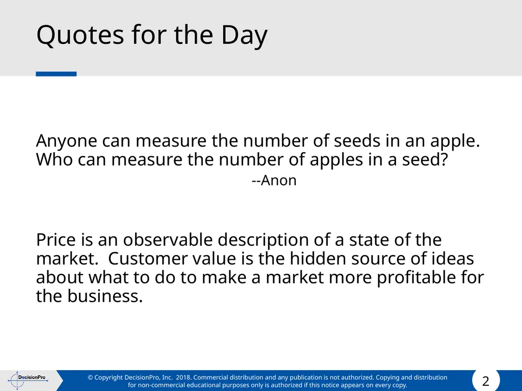 Value for Customers & Valuing Customers Measuring - slide 2 of 73