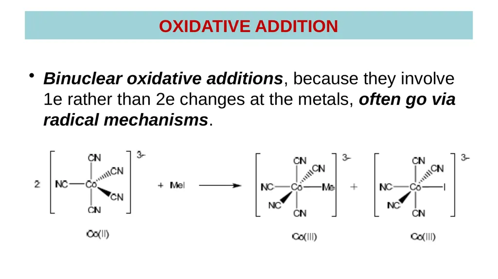 LECTURE 16: OXIDATIVE ADDITION OXIDATIVE ADDITION - slide 39 of 51