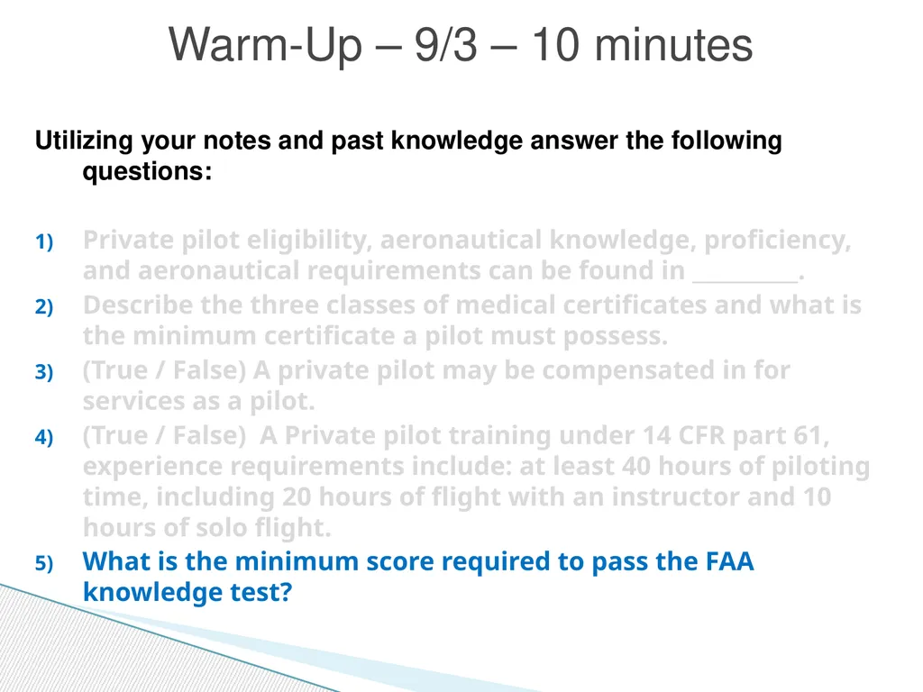 Utilizing your notes and past knowledge answer the - slide 11 of 61