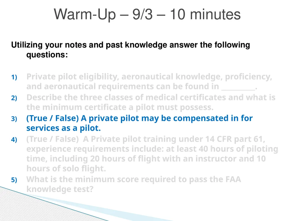Utilizing your notes and past knowledge answer the - slide 7 of 61