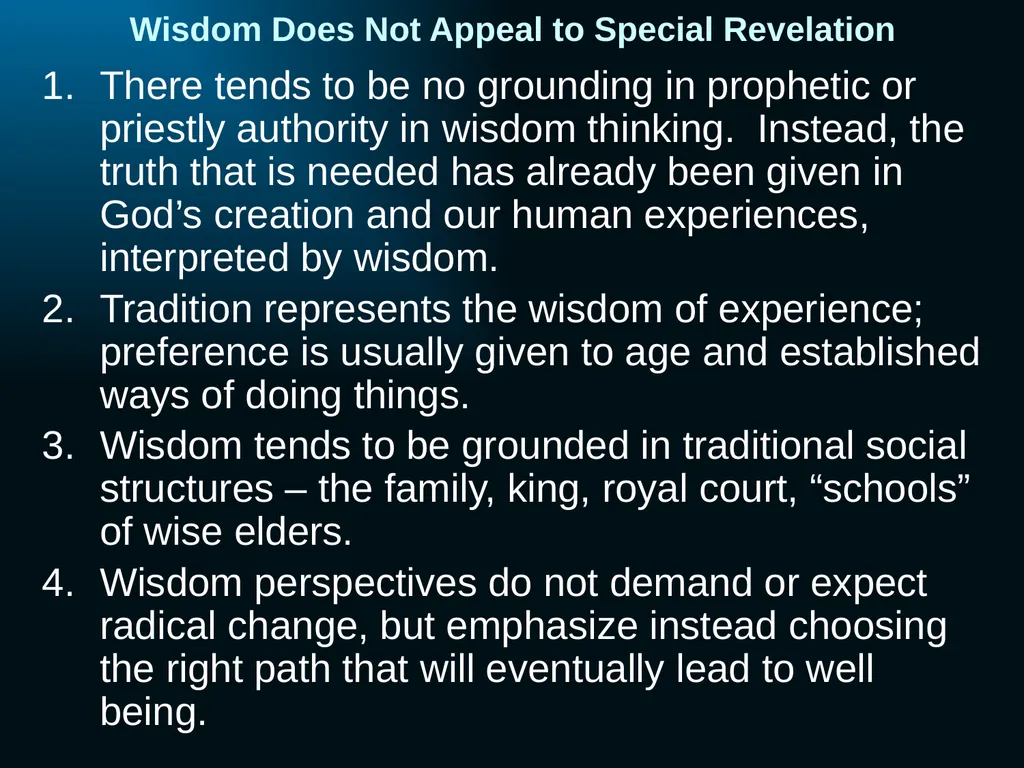 Old Testament Wisdom Literature (OT6) Ross Arnold, - slide 14 of 17