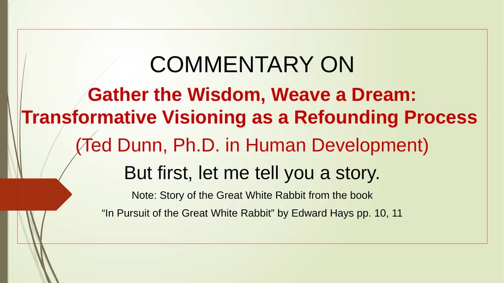 VISIONING SEEKING GOD’S VISION FOR FORMATION - slide 2 of 14