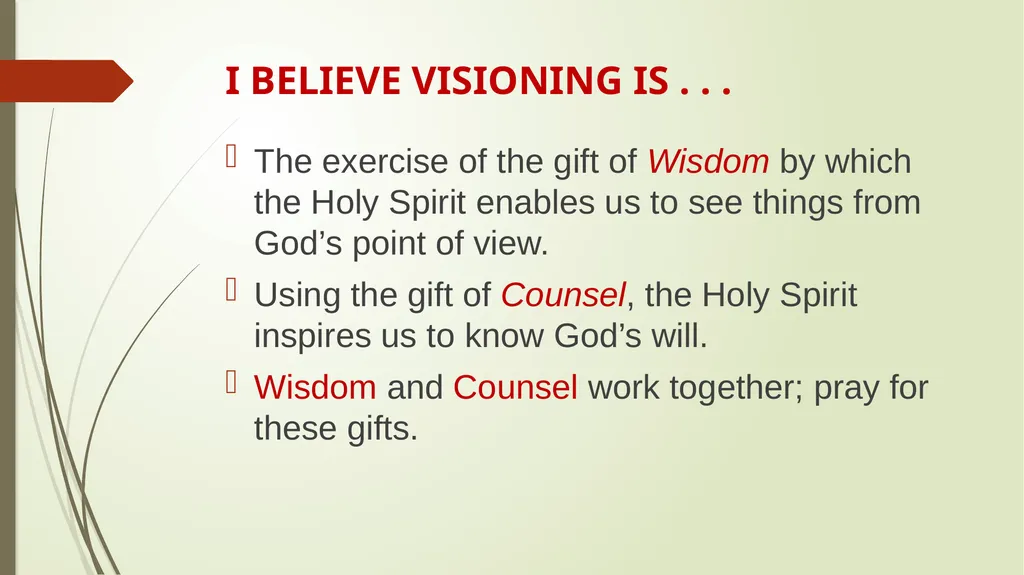 VISIONING SEEKING GOD’S VISION FOR FORMATION - slide 8 of 14