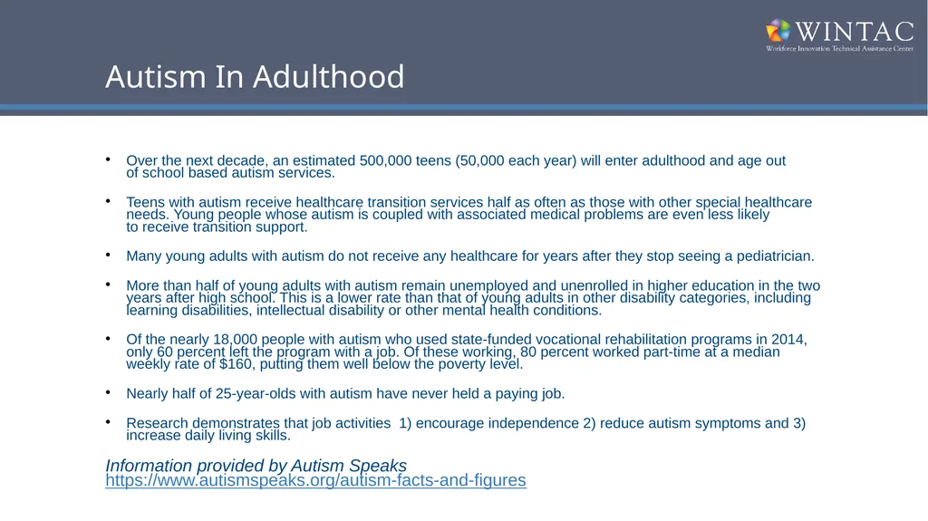 Understanding Individuals with Autism Spectrum - slide 21 of 26