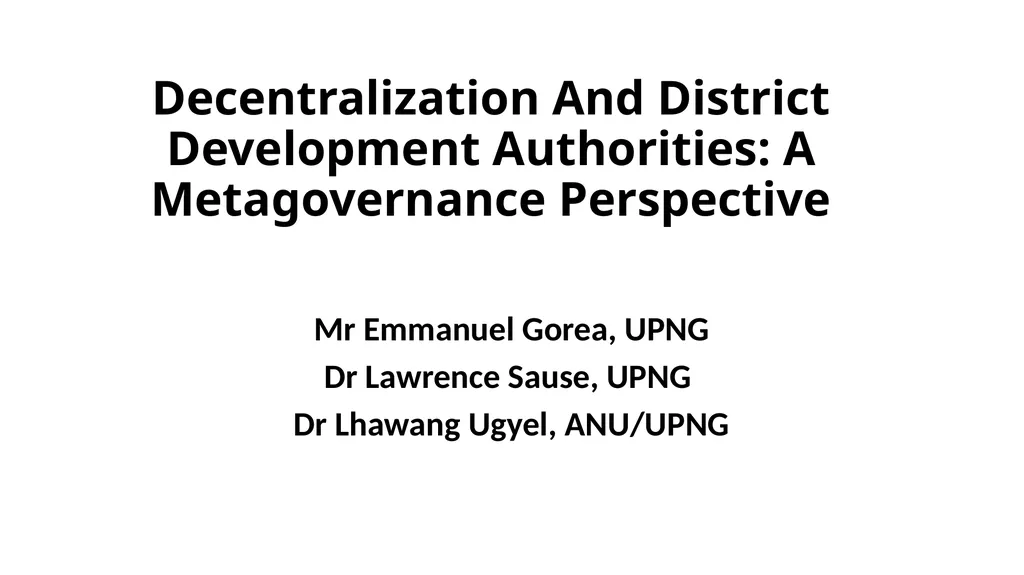 Decentralization And District Development - slide 1 of 14