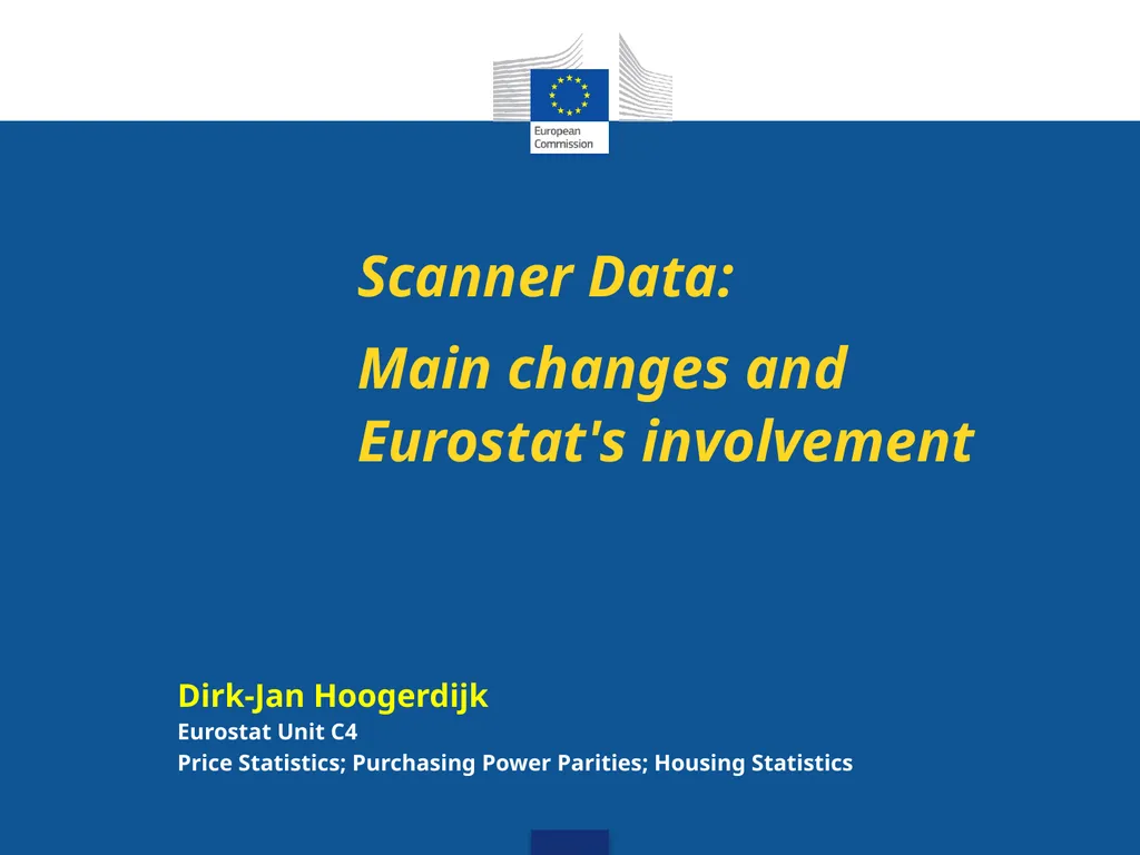 Scanner Data: Main changes and Eurostat's - slide 1 of 12