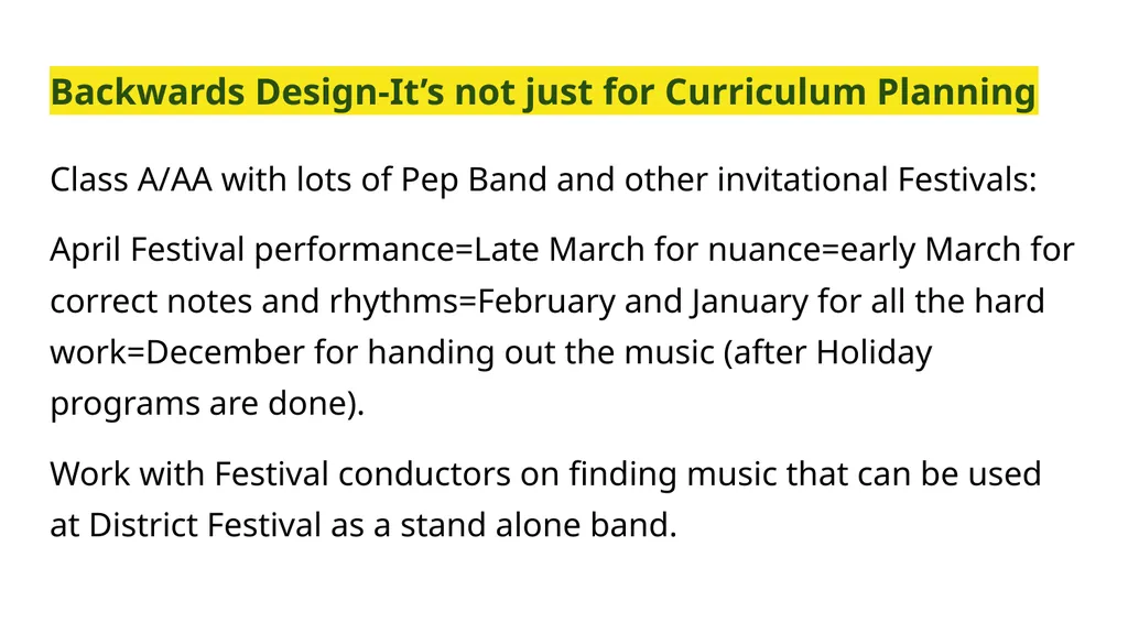 A Session called “Festival Preparation” Because - slide 7 of 32