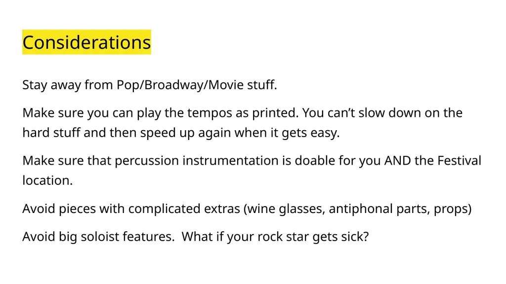 A Session called “Festival Preparation” Because - slide 14 of 32
