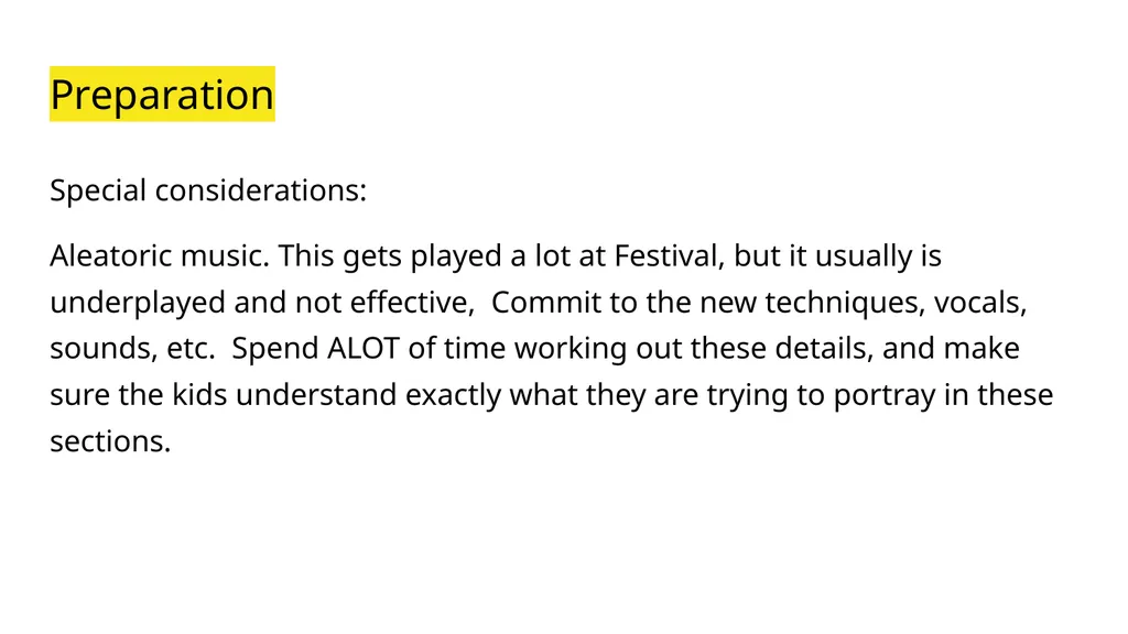 A Session called “Festival Preparation” Because - slide 19 of 32