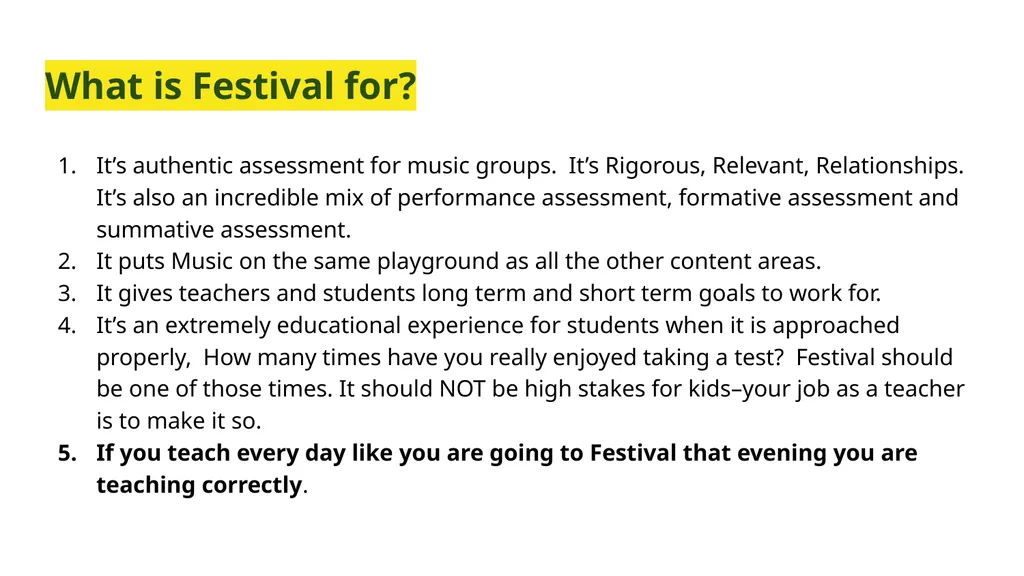 A Session called “Festival Preparation” Because - slide 2 of 32