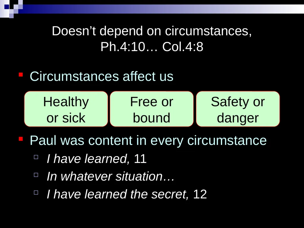 . Philippians 411 Not that I speak in regard to - slide 15 of 21