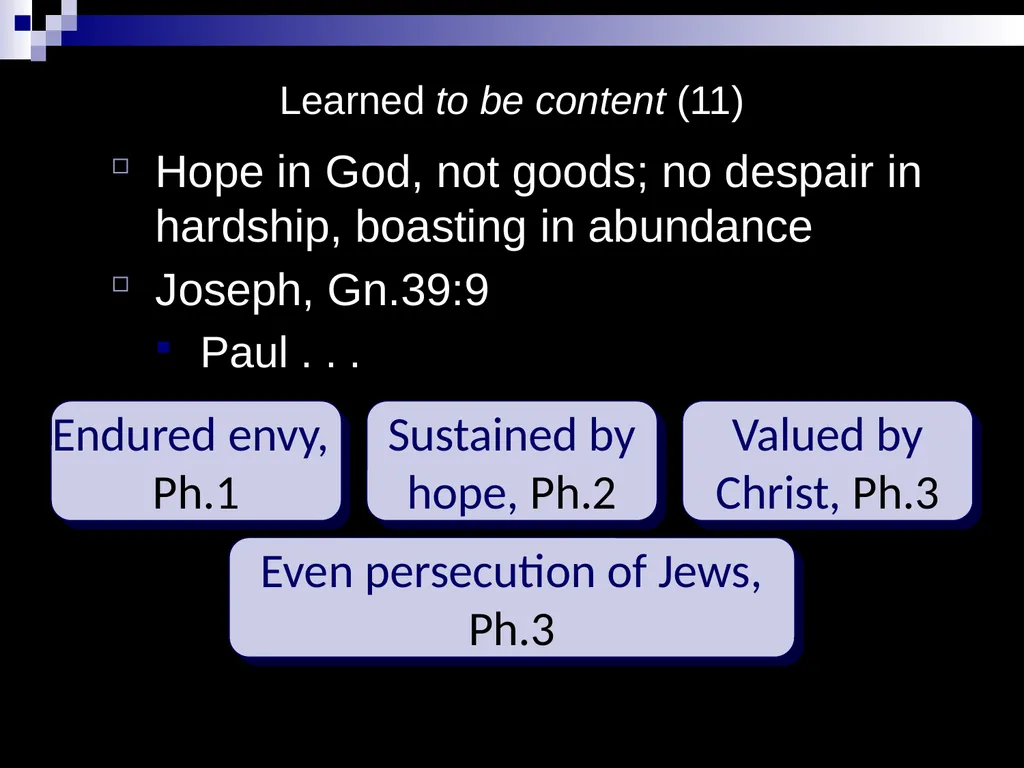 . Philippians 411 Not that I speak in regard to - slide 16 of 21