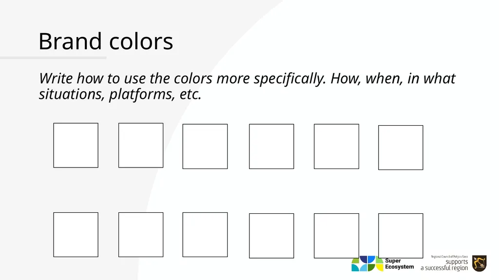 Brand Book – Style Guide YOUR CLUSTER/ECOSYSTEM - slide 18 of 25