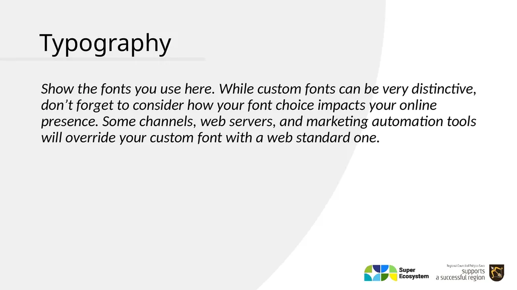 Brand Book – Style Guide YOUR CLUSTER/ECOSYSTEM - slide 19 of 25