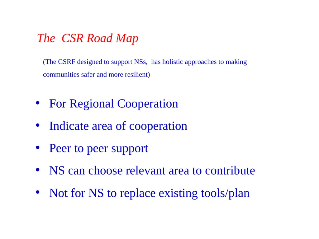 Regional Community Safe and Resilience Road Map - slide 3 of 5