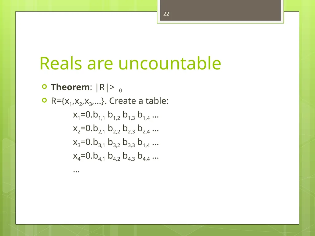 Today’s Topics: Functions and set sizes Infinite - slide 22 of 24