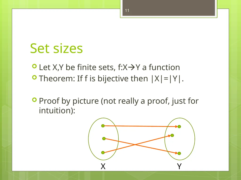 Today’s Topics: Functions and set sizes Infinite - slide 11 of 24
