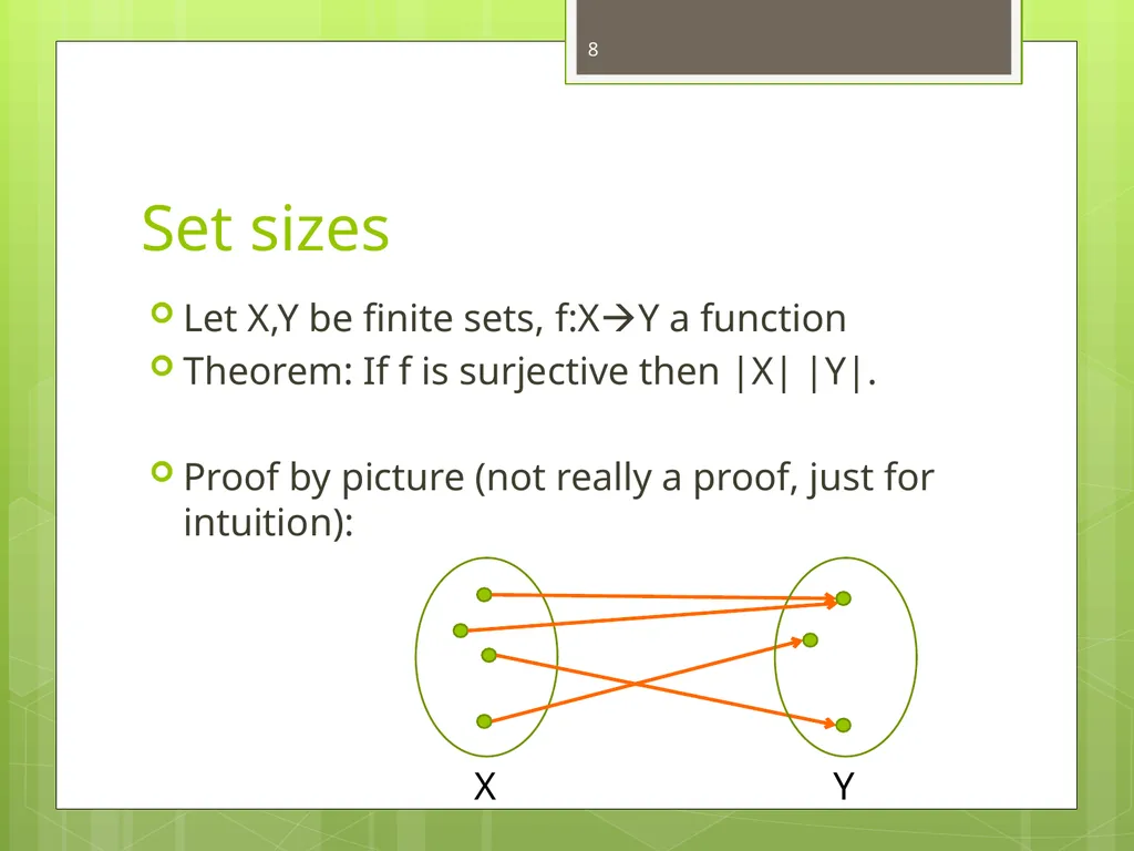 Today’s Topics: Functions and set sizes Infinite - slide 8 of 24