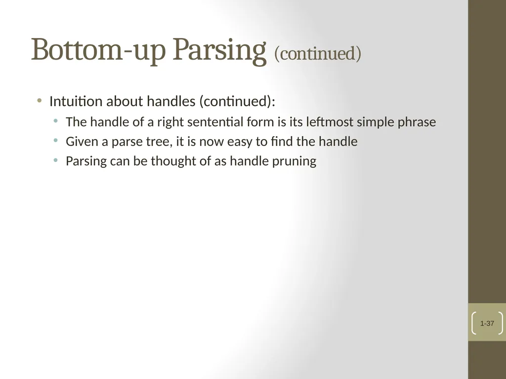 Chapter 4 Lexical and Syntax Analysis Chapter 4 - slide 37 of 48