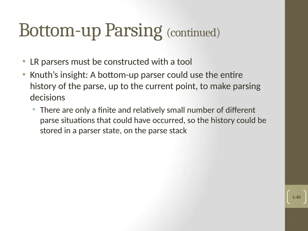 Chapter 4 Lexical and Syntax Analysis Chapter 4 - slide 40 of 48