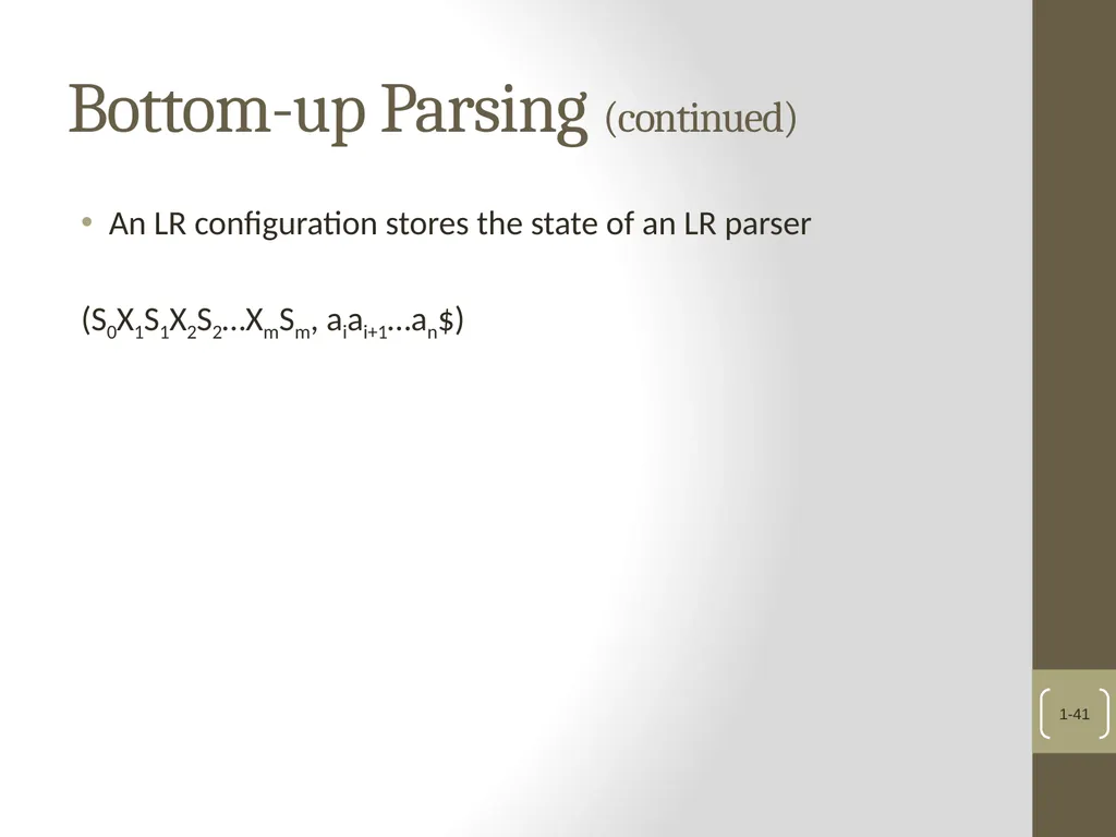 Chapter 4 Lexical and Syntax Analysis Chapter 4 - slide 41 of 48