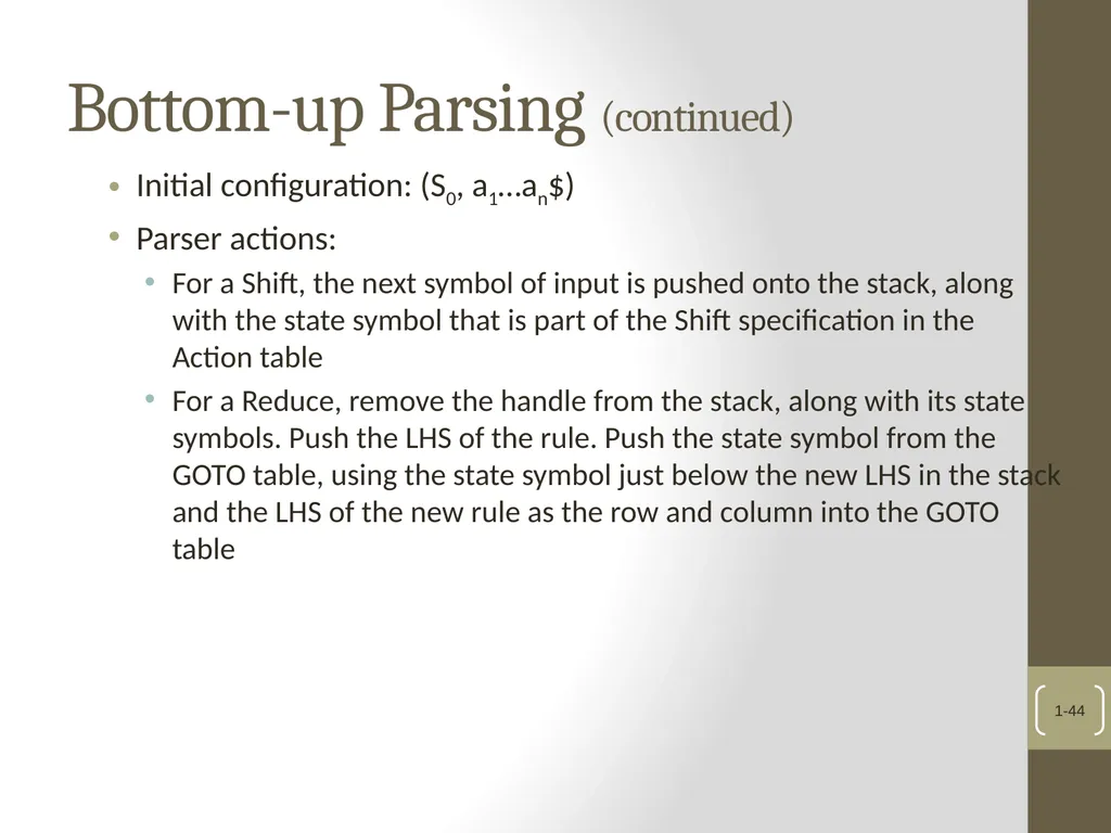 Chapter 4 Lexical and Syntax Analysis Chapter 4 - slide 44 of 48