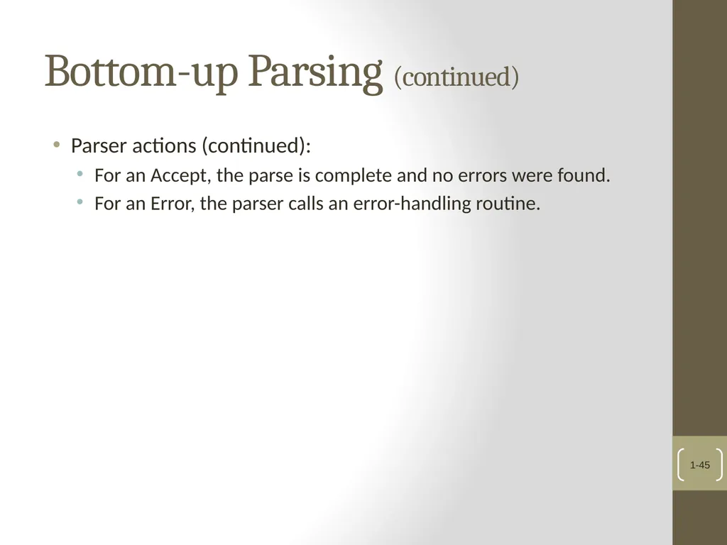 Chapter 4 Lexical and Syntax Analysis Chapter 4 - slide 45 of 48