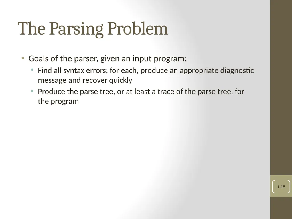 Chapter 4 Lexical and Syntax Analysis Chapter 4 - slide 15 of 48