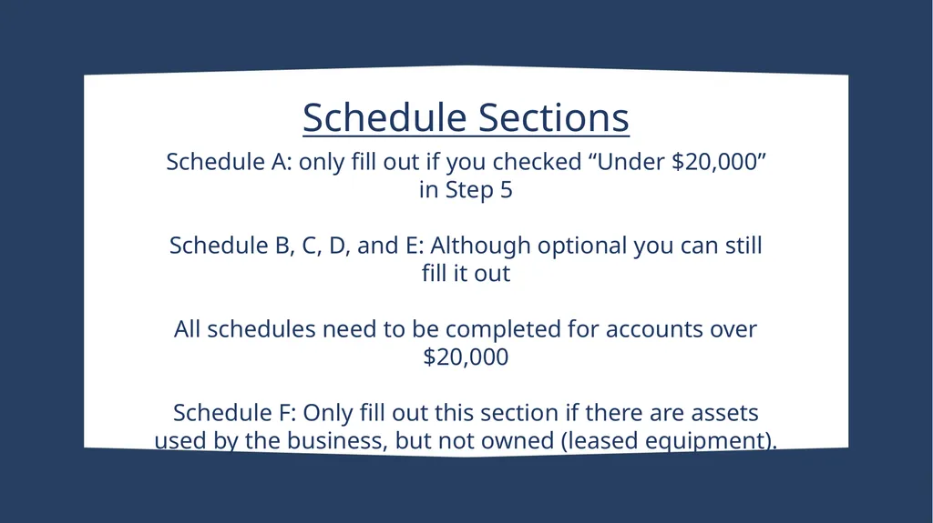 How to complete a Business Personal Property - slide 7 of 9