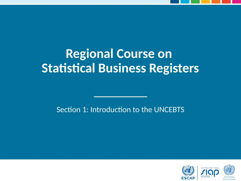 Regional Course on Statistical Business Registers - slide 1 of 22