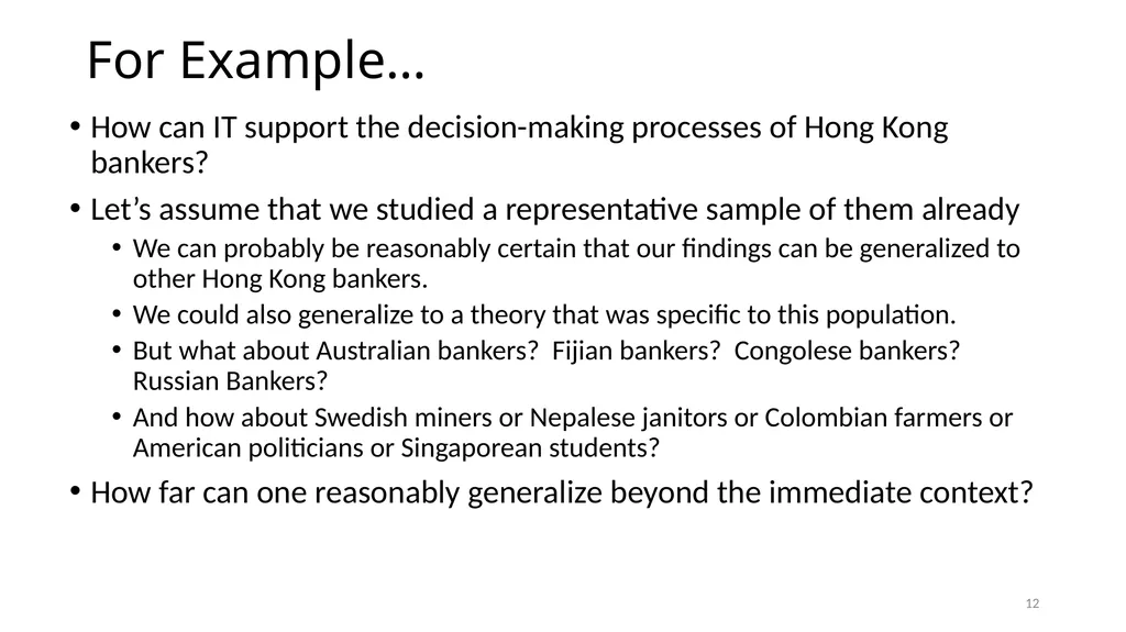 IS8014 Theory & Qualitative IS Research II: - slide 12 of 14