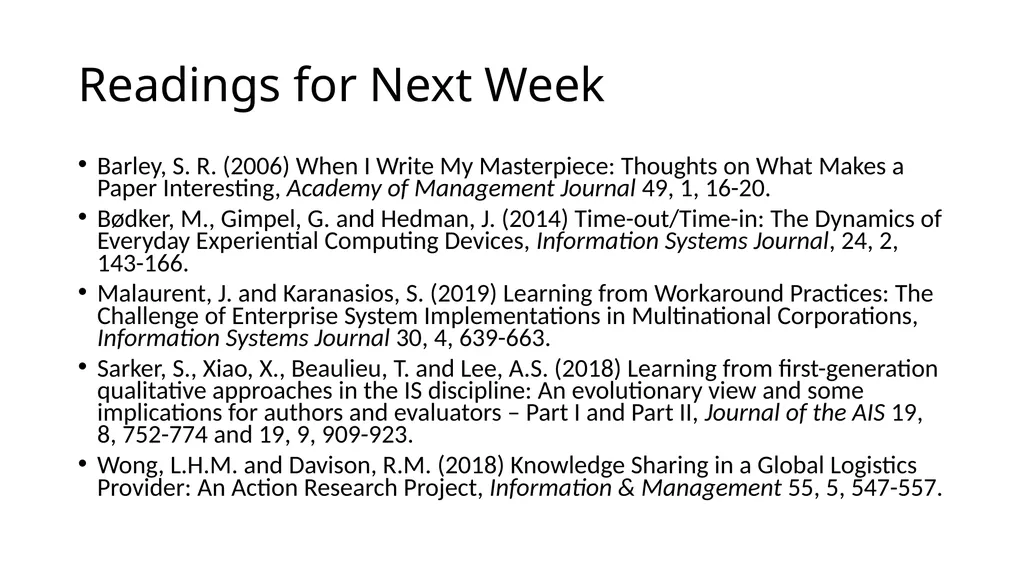 IS8014 Theory & Qualitative IS Research II: - slide 13 of 14