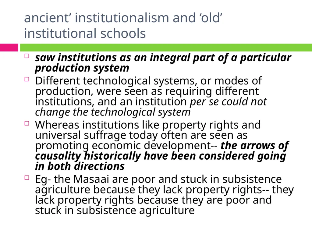 ALTERNATIVE INSTITUTIONAL TRAJECTORIES AND THEIR - slide 18 of 19