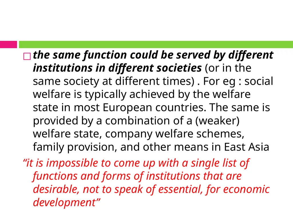 ALTERNATIVE INSTITUTIONAL TRAJECTORIES AND THEIR - slide 12 of 19