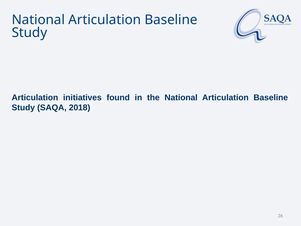 SAQA’s work in terms of Implementing the - slide 26 of 33