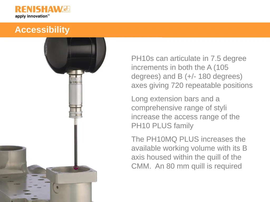 PH10 PLUS motorised indexing heads What is a PH10 - slide 10 of 15