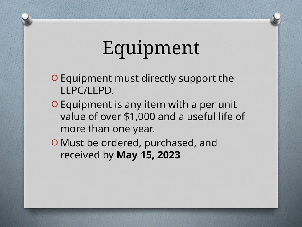 Local Emergency Planning Commission/District Grant - slide 8 of 23
