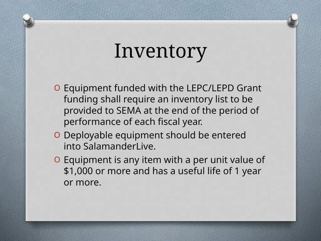 Local Emergency Planning Commission/District Grant - slide 9 of 23