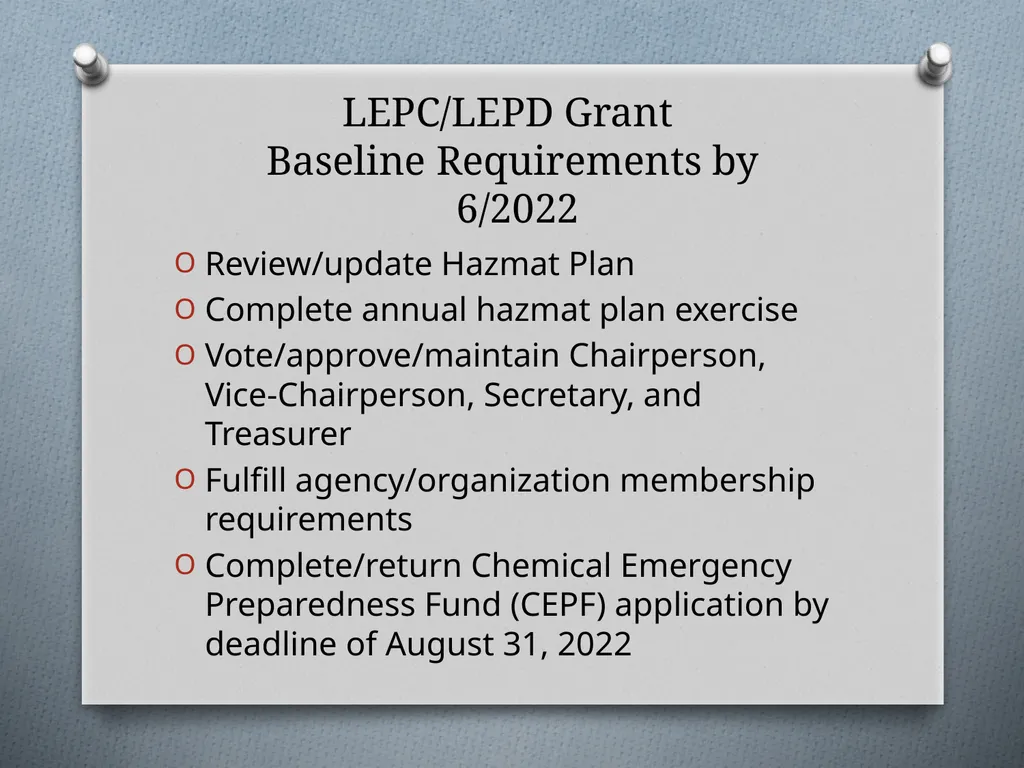 Local Emergency Planning Commission/District Grant - slide 2 of 23