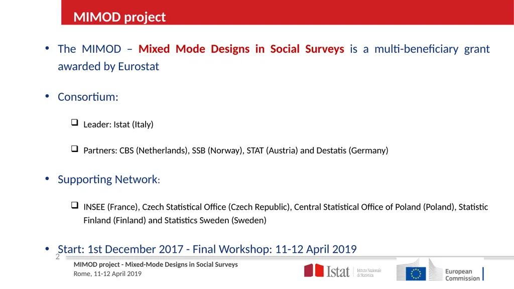 MIMOD – Project overview ROME April 11th | 12th - slide 2 of 25